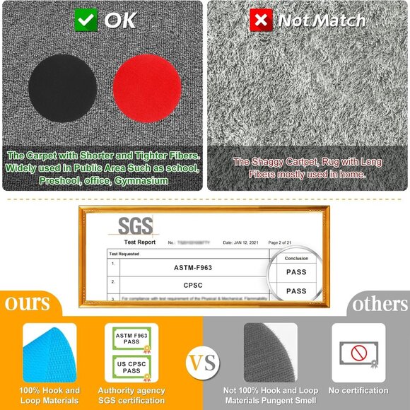 Velcro Carpet Circles for Kindergarten Class 48 Piece Set Teachers School - Picture 4 of 5